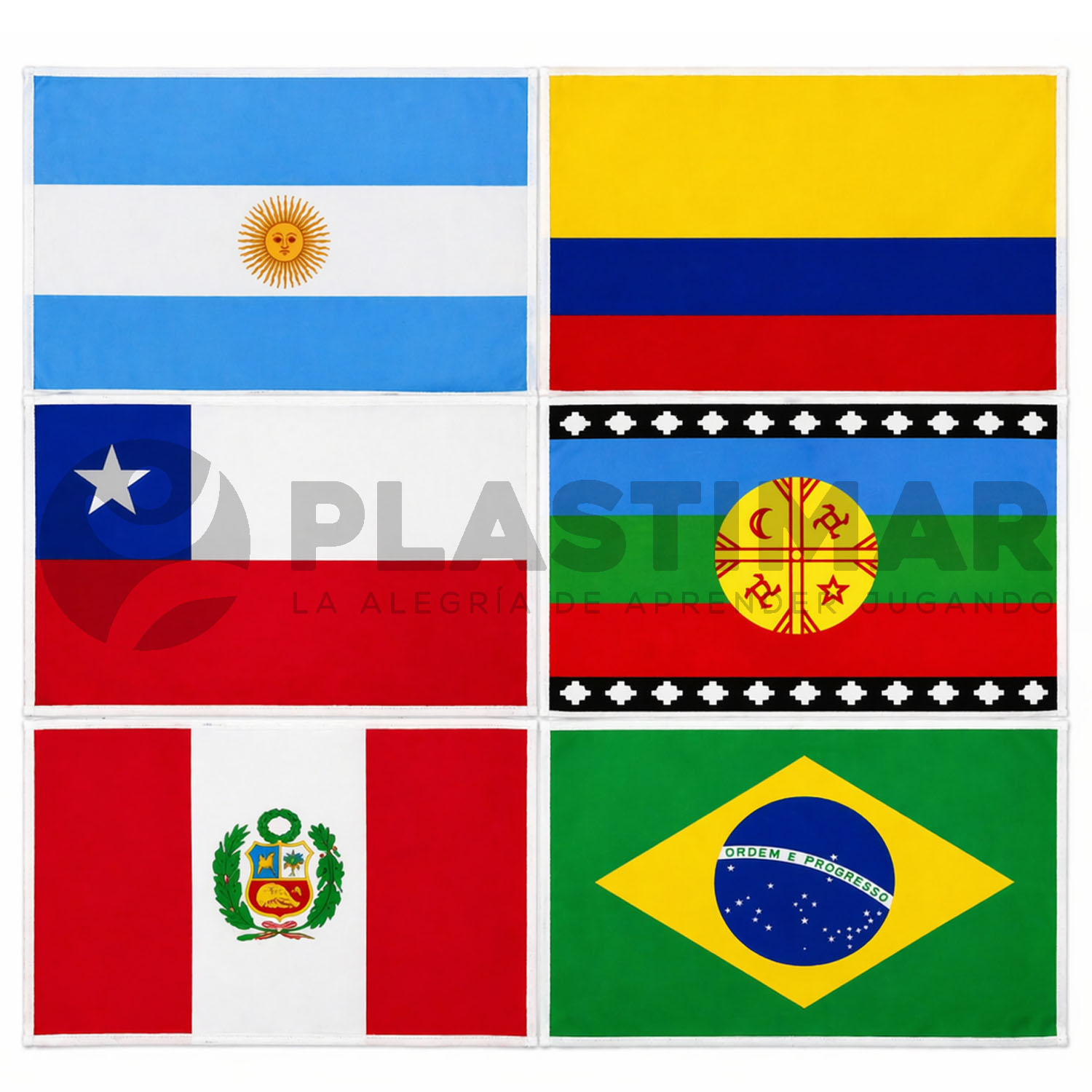 SET DE 6 BANDERAS CHICAS 20X30 CM - 6 PIEZAS