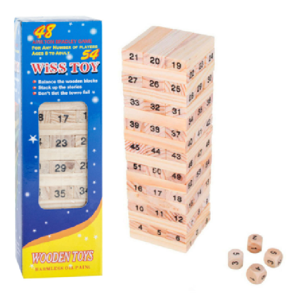 JUEGO YENGA MADERA NATURAL 54 PIEZAS