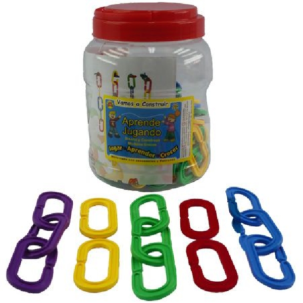 POTE DE CADENAS DE COLORES 80 PIEZAS