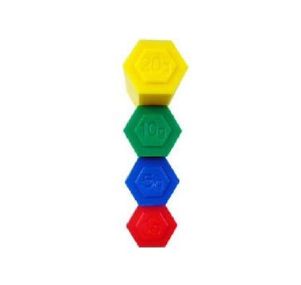 PESOS PLÁSTICOS HEXAGONALES 54 PZAS.