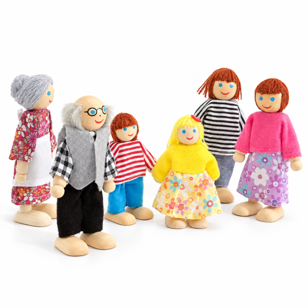 SET FAMILIA DE MADERA 6 PIEZAS