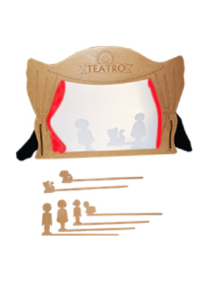 TEATRO TRIPLE DE SOBRAS DE MADERA C/6 FIGURAS