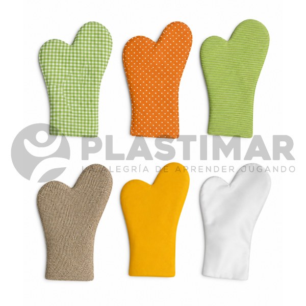 SET DE MANOS SENSORIALES CON TEXTURAS - 6 PIEZAS