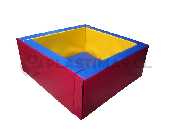 PISCINA SENSORIAL CUADRADA 140X140X40 CM (5 PZAS) - BRAZOS 10 CM