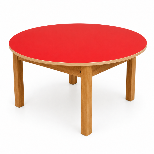 MESA REDONDA DE MADERA PARA KINDER 120 CM DE DIAMETRO