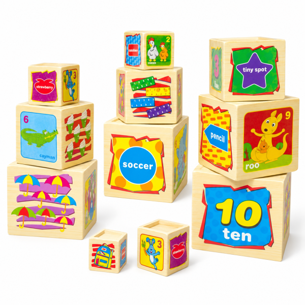 TORRE APILABLE DE MADERA 10 PIEZAS