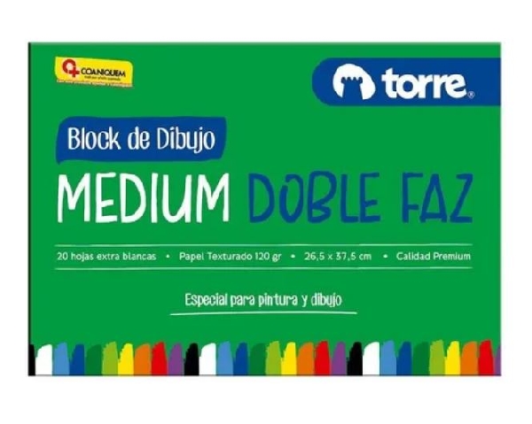 BLOCK DE DIBUJO DOBLE FAZ MEDIUM 99 20 HOJAS