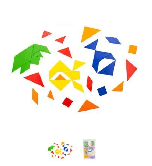 TANGRAMA PLASTICO 24 SETS 10 X 10 CM.