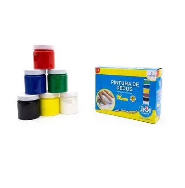 PINTURA DE DEDOS 6 COLORES 100 ML