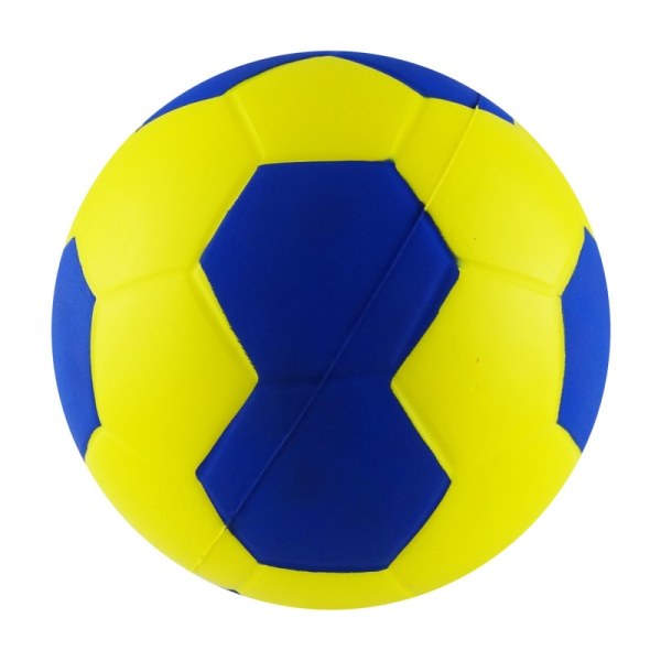 BALÓN DE ESPONJA PU HANDBALL 6’’ AMARILLO/AZUL
