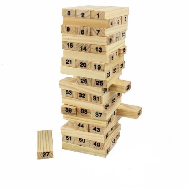 YENGA GRANDE NUMEROS DE MADERA 54 PIEZAS
