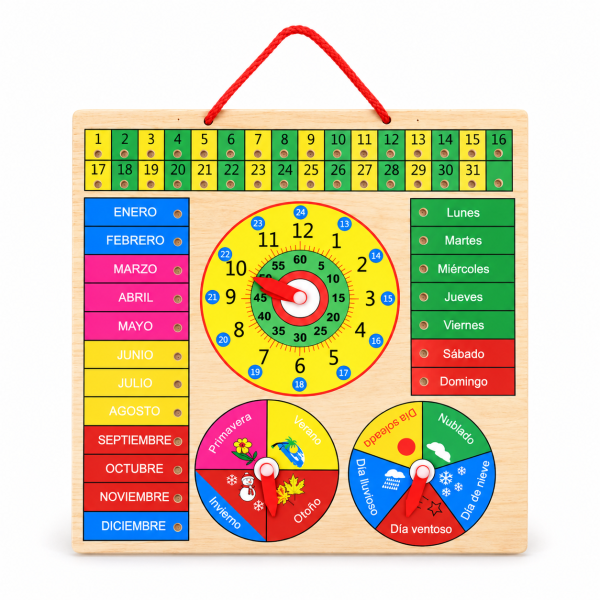 RELOJ CALENDARIO DE MADERA