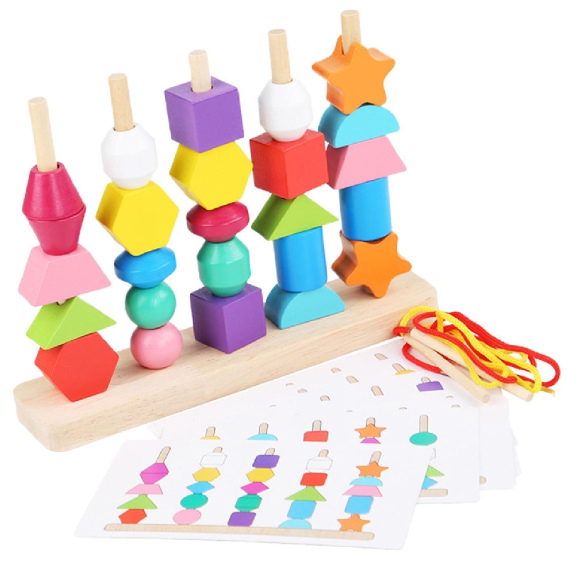 ENCAJE VERTICAL CUENTAS GEOMÉTRICAS  MONTESSORI