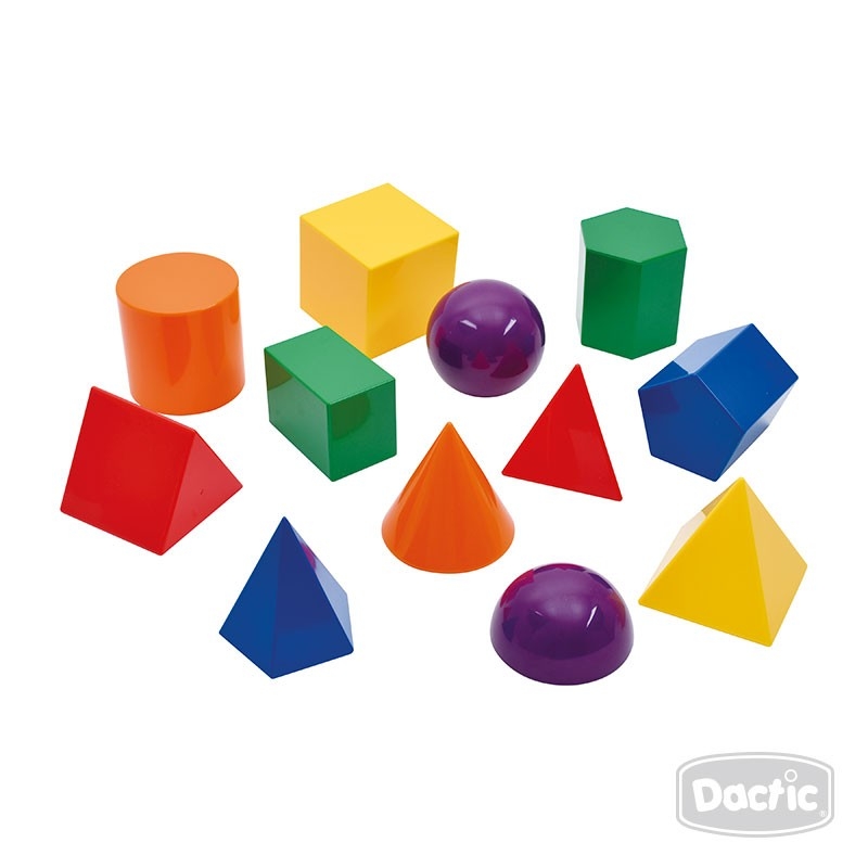 CUERPOS GEOMETRICOS 3D PLASTICO 12 UNIDADES