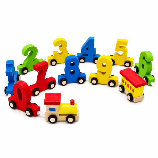 TREN NUMEROS DE MADERA