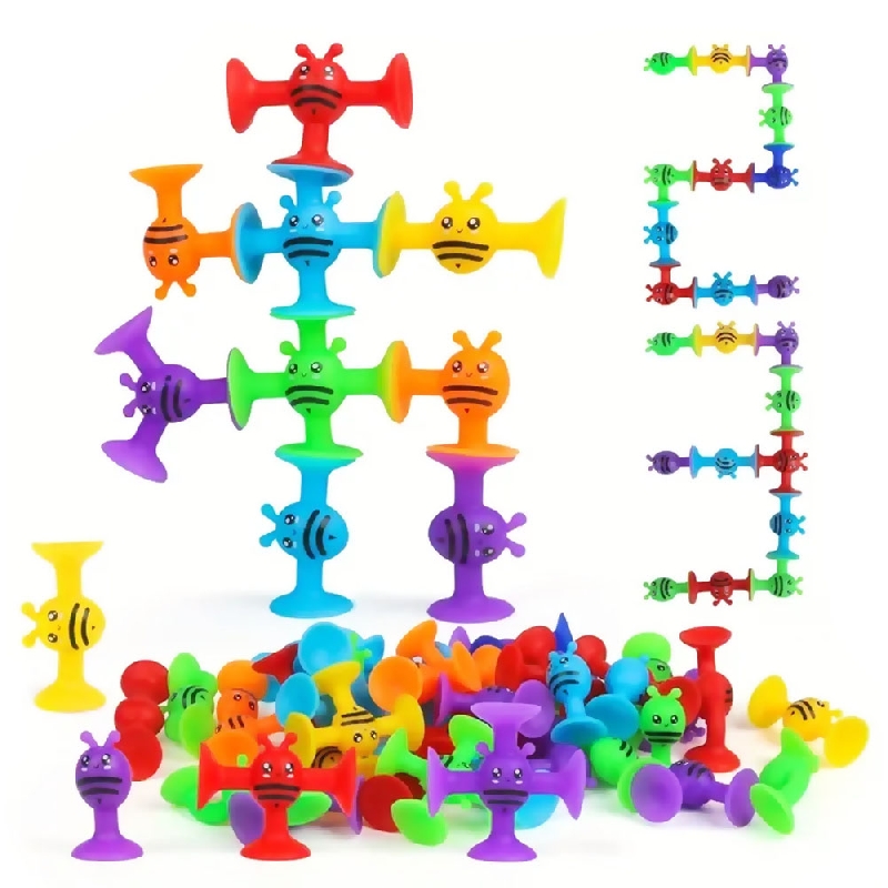 SET DE CONSTRUCCIÓN DE SILICONA CON VENTOSAS – 21 PIEZAS