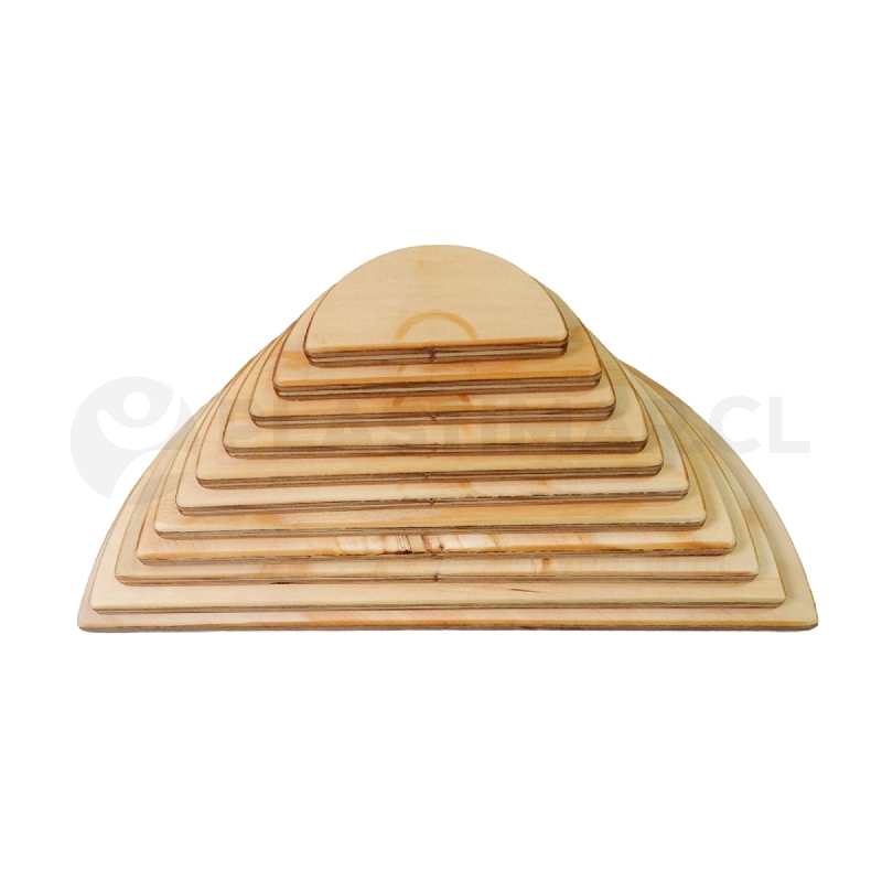 SEMICÍRCULOS DE MADERA NATURAL - 11 PIEZAS