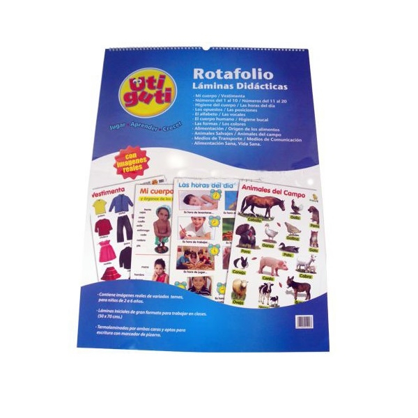 ROTAFOLIO 12 LAMINAS EDUCATIVAS DOBLE FAZ 50X70CMS