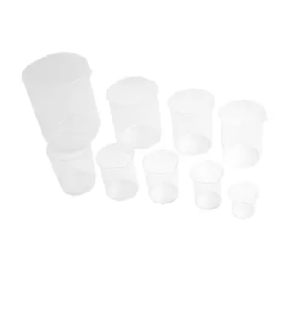 VASOS PLASTICOS GRADUADOS 9 UNIDADES.