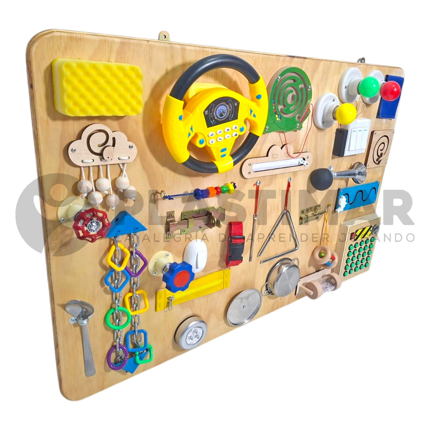 TABLERO SENSORIAL DE APRENDIZAJE 120X60 CM ? 1 PIEZA