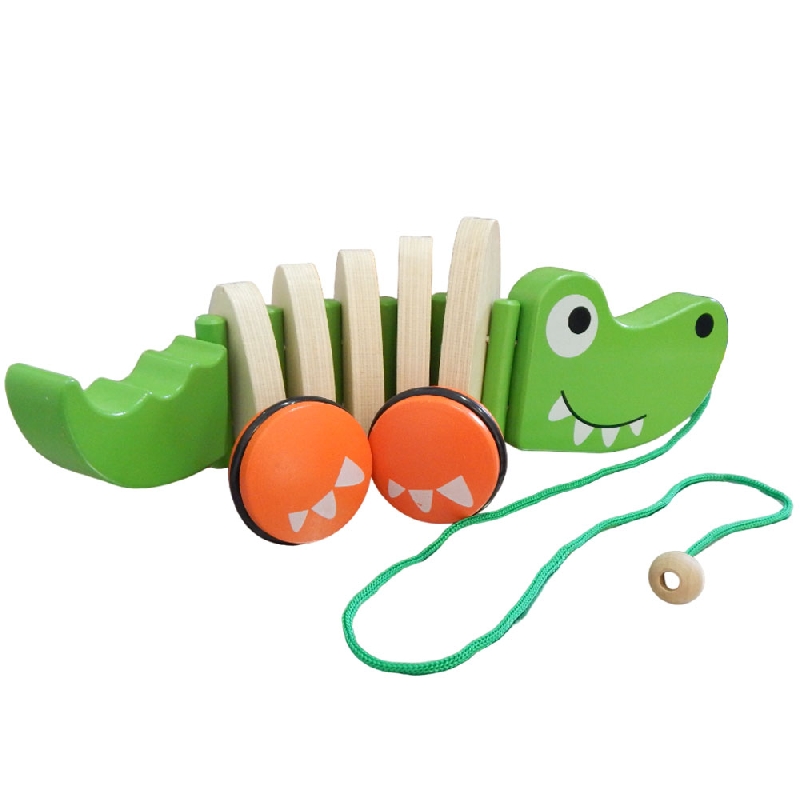 COCODRILO JUEGO DE ARRASTRE DE MADERA 