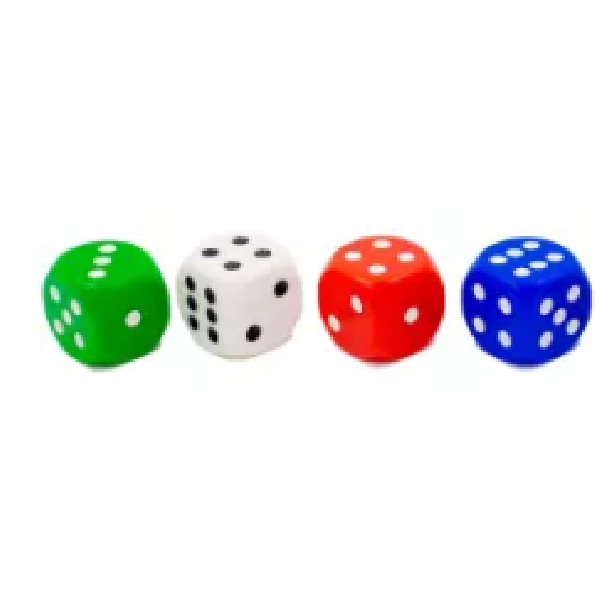 SET DE 4 DADOS 25 MM DE COLORES