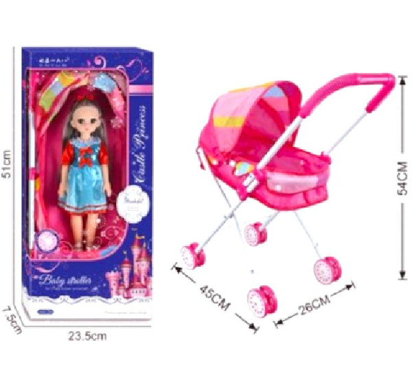 MUÑECA MUSICAL CON COCHE 30 CM