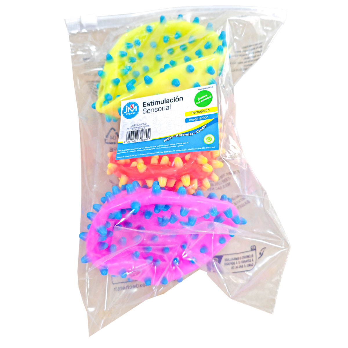 SET DE 3 PELOTAS SENSORIALES ERIZO 10 CMS 