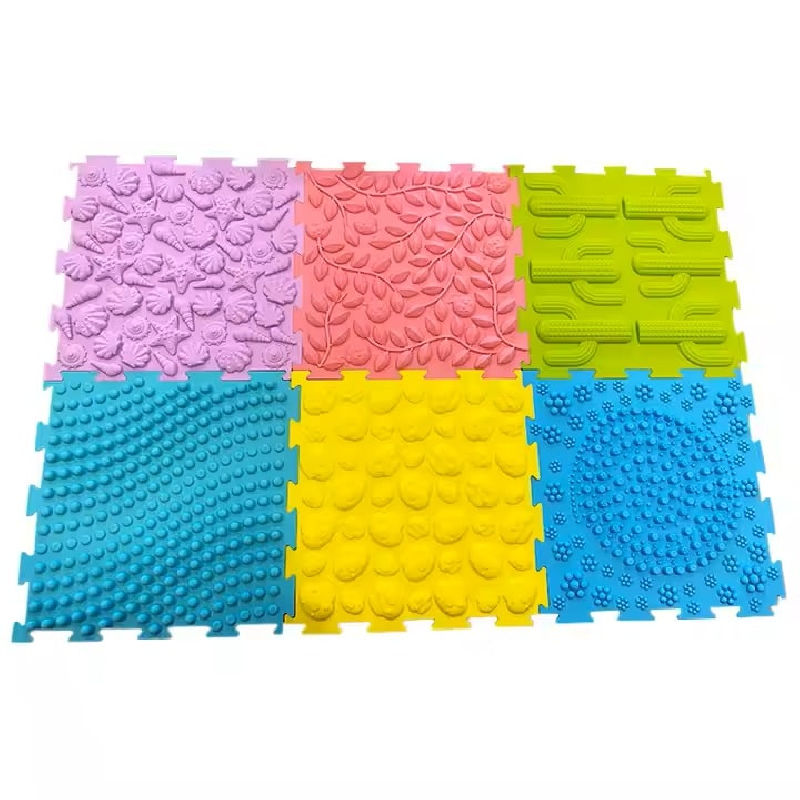 SET PISOS/ALFOMBRAS CONECTABLES DE GOMA DIFERENTES TEXTURAS (6 UNIDS)