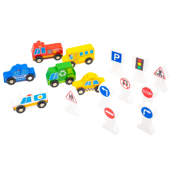 MEDIOS DE TRANSPORTES CON SEÑALES - 15 PIEZAS