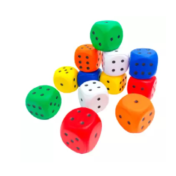 SET DE 4 DADOS PUNTOS SOFT 6 CM.