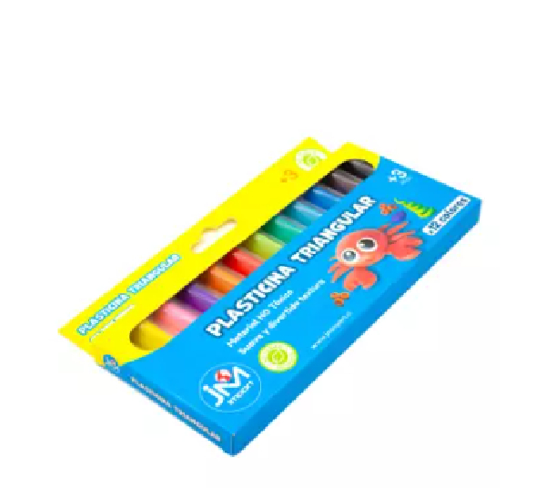 PLASTICINA 12 COLORES TRIANGULAR