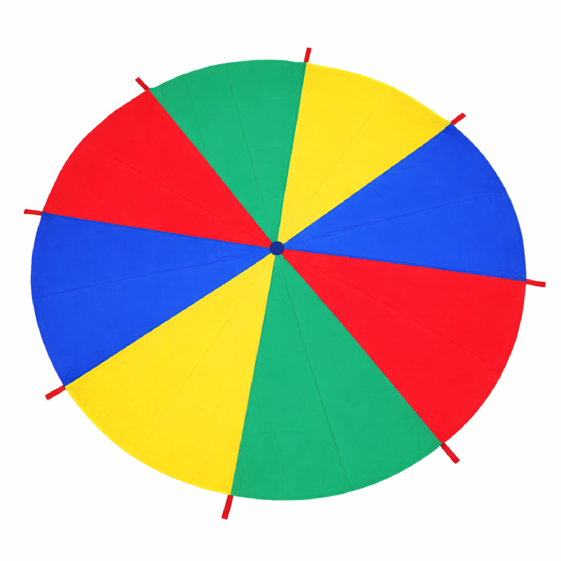 PARACAÍDAS MULTICOLOR CON MANILLAS - 200 CM DE DIÁMETRO