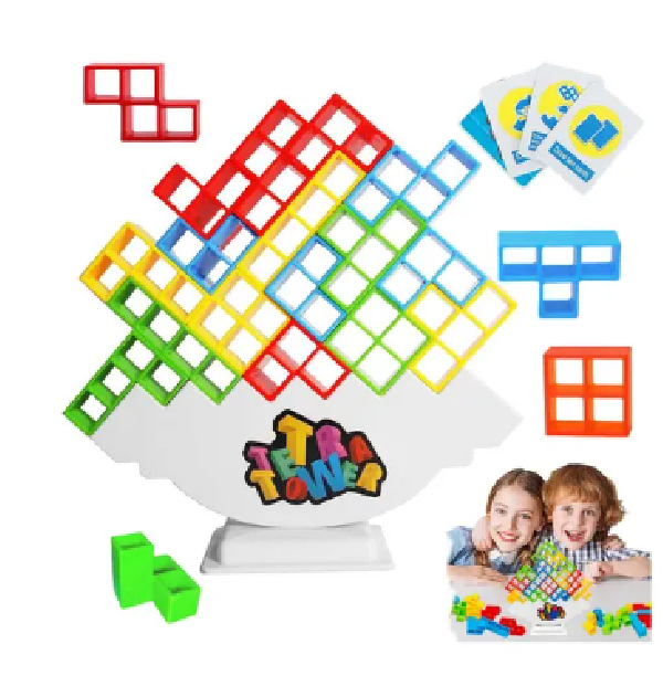 JUEGO BLOQUES DE EQUILIBRIO TETRA TOWER 64 PIEZAS CON BASE