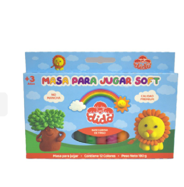 SET DE MASAS PARA MODELAR DIDO 180 G 12 COLORES
