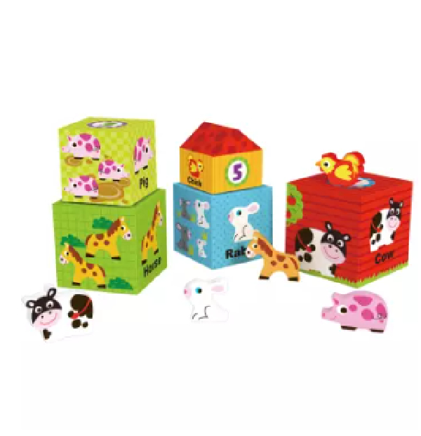 TORRE APILABLE CON ANIMALES 10 PIEZAS