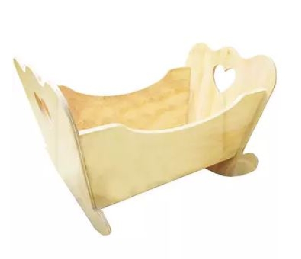 CUNA PARA MUÑECA DE MADERA