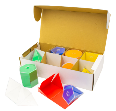 CUERPOS GEOMÉTRICOS PLEGABLES EN ACRÍLICO 10 PIEZAS 2D/3D